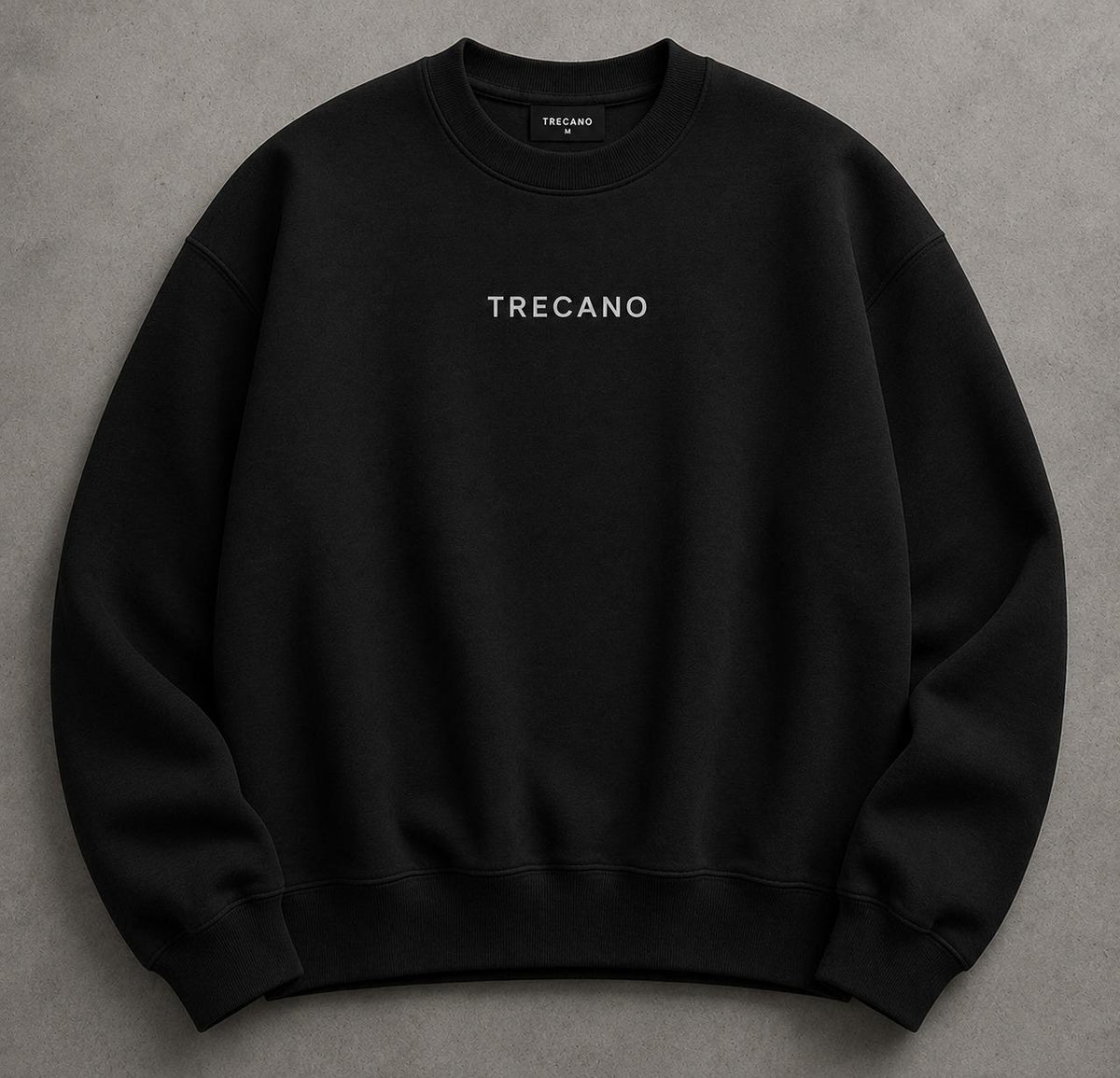 Trecano Premium Black Crewneck Sweatshirt