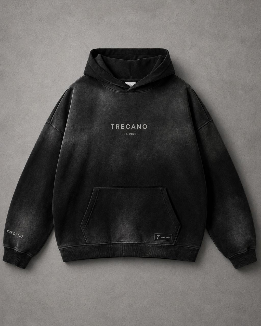 Vintage Wash Essential Hoodie – Black